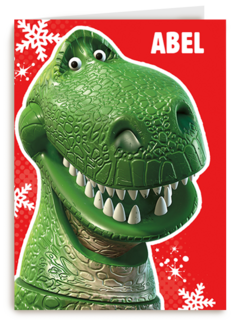 Toy Story kerstkaart Rex