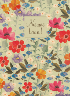 Nieuwe baan kaart met bloemen