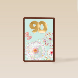 Turnowsky kaart met bloemen en vlinders 90 jaar