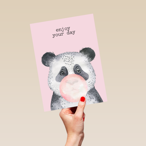 verjaardag kaart hip panda enjoy your day