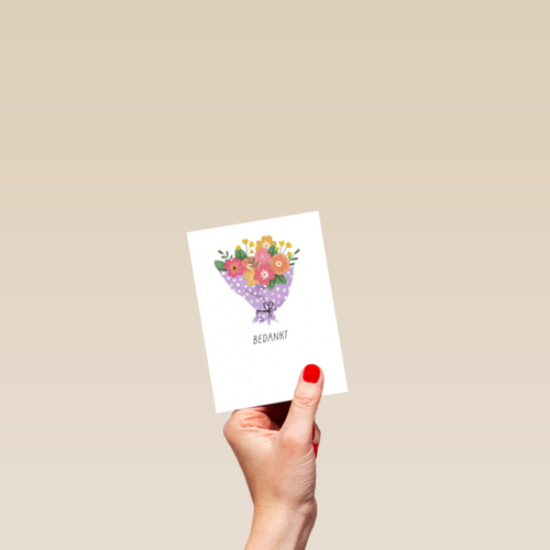 Bedankt kaart algemeen bloemen