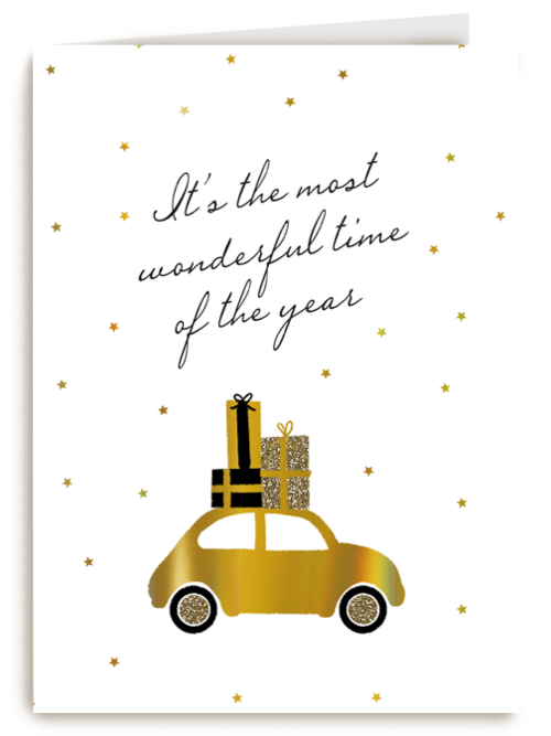 kerstkaart auto it is the most wonderful time of the year