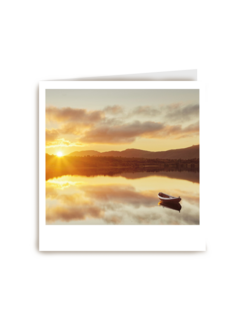 Blanco kaart Reizen Meer met bootje Polaroid