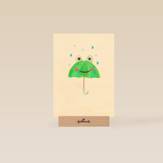 Blanco kaart kikker paraplu