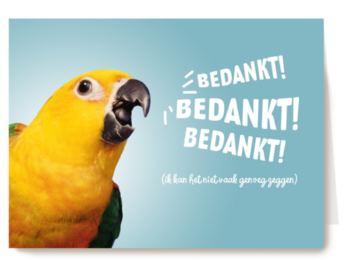bedankt bedankt bedankt van een vogel
