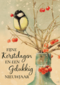 Kerstkaart Marjolein Bastin koolmees rode bes