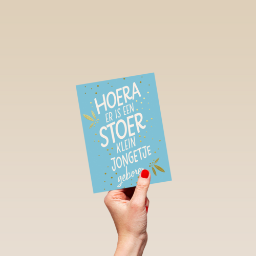 hoera er is een stoer klein jongetje geboren