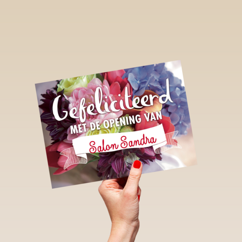 gefeliciteerd opening bloemen