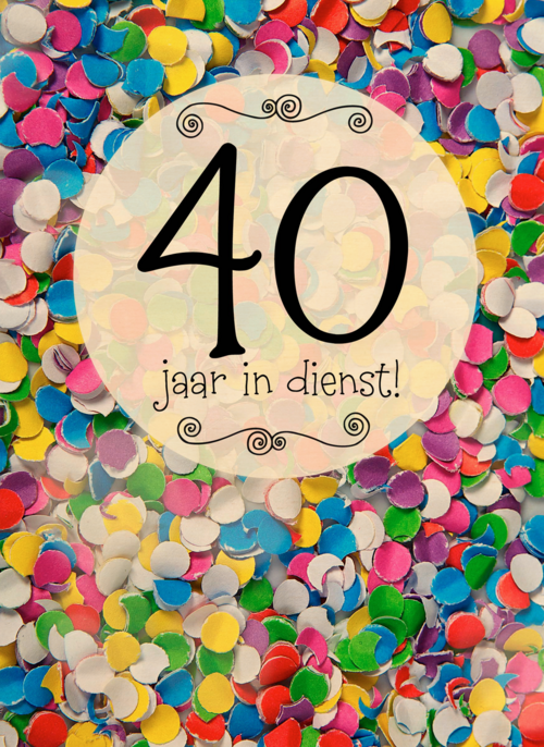 Houten Kaart Jubileum | Houten Kaart Hallmark | Jubileum | Confetti 40 Jaar In Dienst