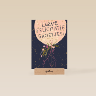 Gefeliciteerd kaart vrouw lieve felicitatiegroetjes
