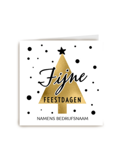 Kerstkaart zakelijk Gouden kerstboom Aanpasbare tekst