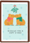 Kerstkaart capybara mistletoe