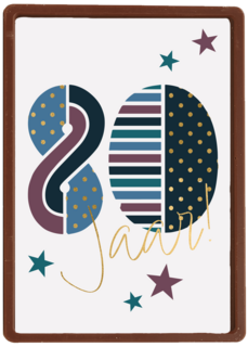 verjaardagskaart 80 met sterren