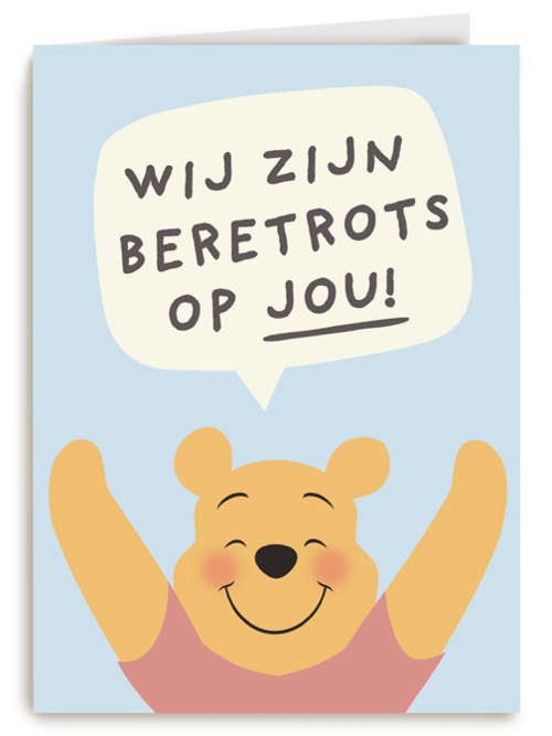goed gedaan kaart winnie de pooh wij zijn beretrots op jou