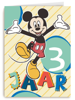 Blije Mickey Mouse verjaardagskaart