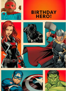 Avengers fotokaart Birthday Hero