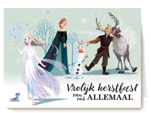 vrolijk kerstfeest van elsa anna olaf kristoff en sven