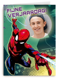 Fotokaart verjaardag Spiderman