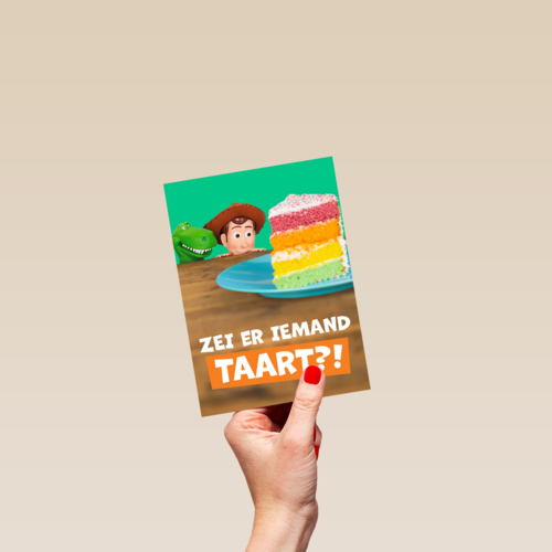 Toy Story kaart Zei er iemand taart