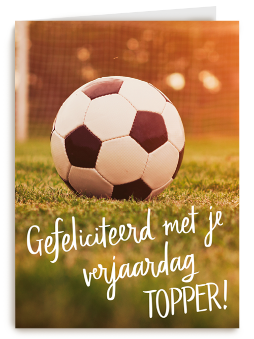 Verjaardagskaart voetbal topper