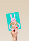 Pasen kaart Paashaas paper hug