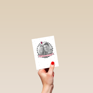 fotokaart wij geven een huwelijksfeest