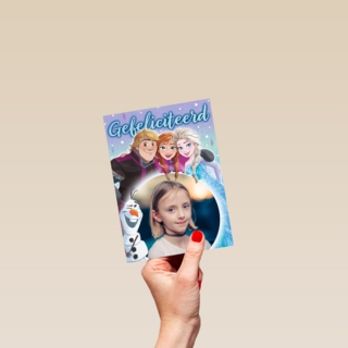 Frozen foto verjaardagskaart Elsa Anna Olaf Sven
