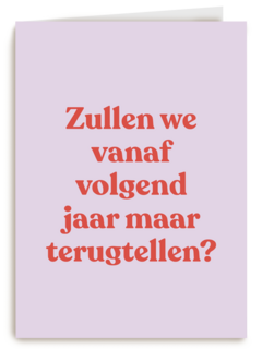 verjaardagskaart vrouw man grappig terugtellen