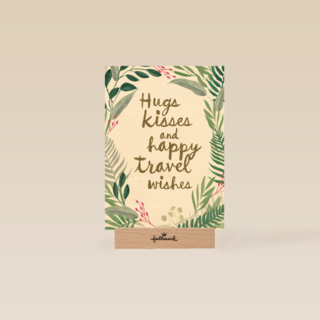 botanical kaart hugs kisses and happy travel wishes