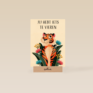 Verjaardagskaart Jij hebt iets te vieren tijger Folio