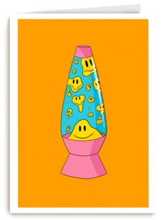 Vrolijke lavalamp gevuld met smileys