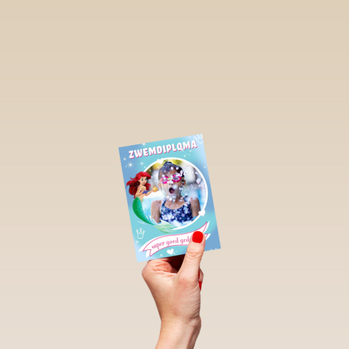 zwemdiploma fotokaart disney princes ariel