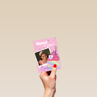 Verjaardag Polaroid Cupcake