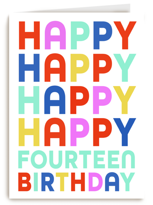 happy fourteenth birthday with these colours