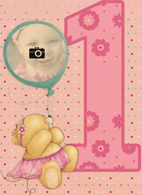 fotokaart forever friends roze beertje 1