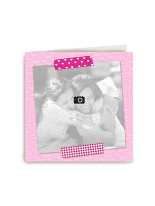 fotokaart roze fotokader