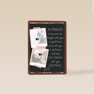 fotokaart zwart met vrienden vriendinnen tekst