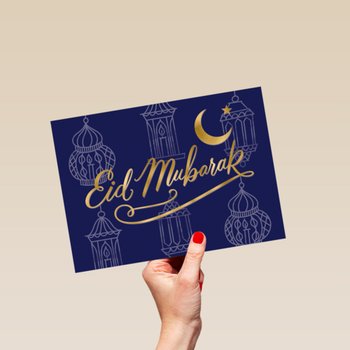 Eid Mubarak donkerblauw