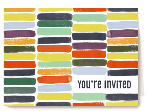 Kaart Hallmark | Kinderfeest | You Are Invited Kleurrijke Strepen