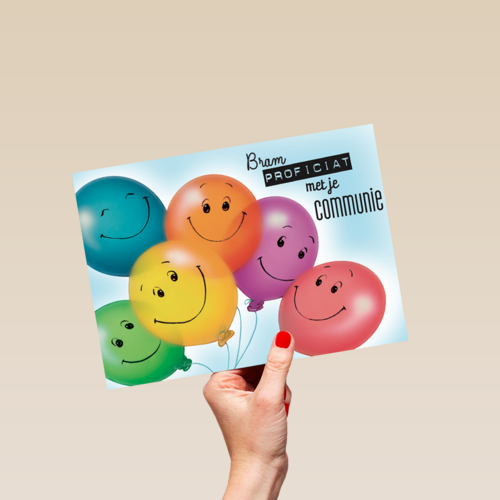 proficiat met jouw communie smilie ballonnen