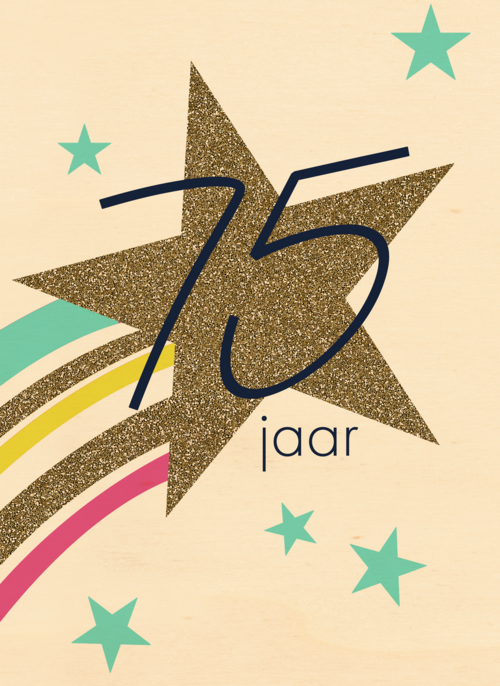 een stralende 75ste verjaardag met deze kaart