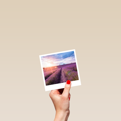 Groetjes uit kaart Polaroid