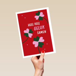 Liefdjeskaart heel veel geluk samen