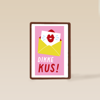 Zomaar kaartje dikke kus roze