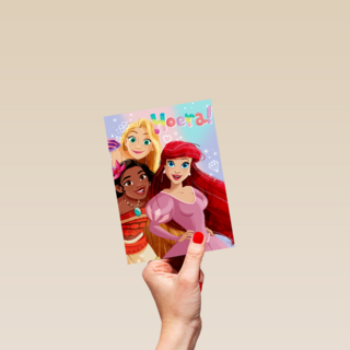 Felicitatiekaart Disney prinsessen hoera