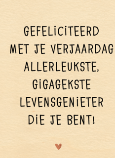 verjaardag kaart hip allerleukste levensgenieter die je bent