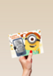 minion kaart meisje hashtag jarig hashtag selfie