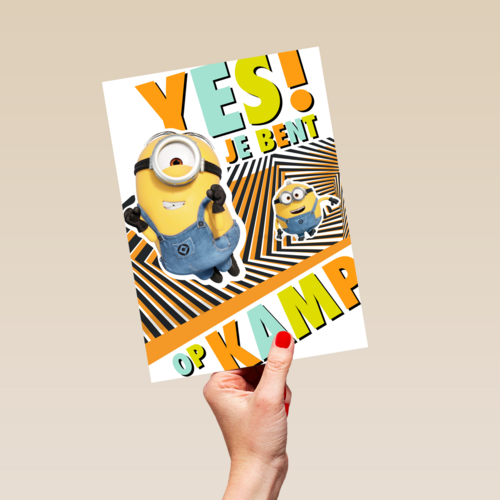 Minions op kamp kaart