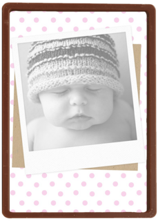 fotokaart staand roze stippen