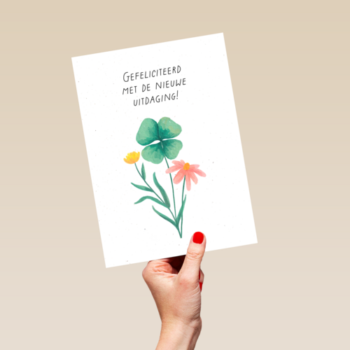 Nieuwe baan kaart gefeliciteerd
